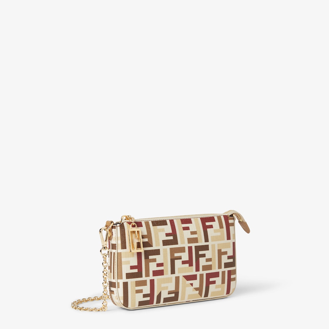 FENDI Baguette Pouch Pouch with chain in multicolor FF fabric - Image 5